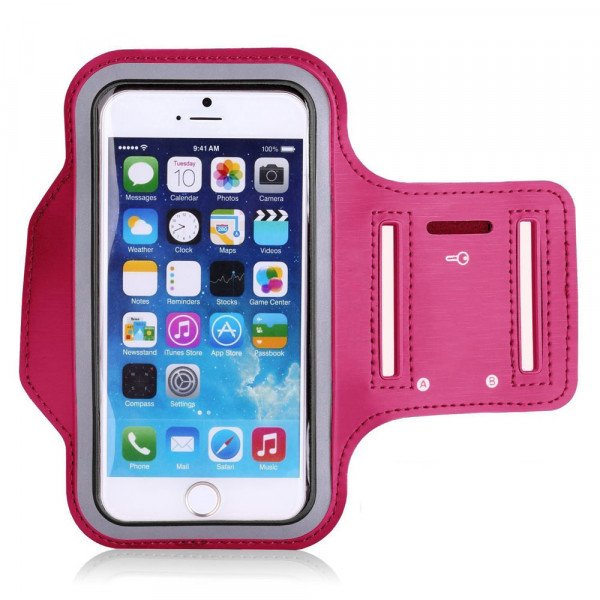 Wholesale iPhone SE 2022 / 2020 / 8 / 7 Sports Armband with Key Pocket (Hot Pink)